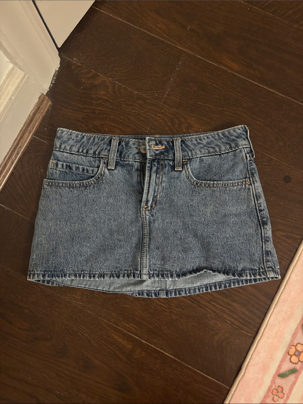 Hollister Light Blue Denim Mini Skirt